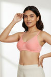 Zivame Basics Double Layered Non Wired 3/4th Coverage Sag Lift Bra - Salmon Rose — thumbnail 3